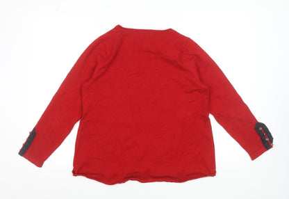 Scorzzo Women Red XL Pullover Jumper Long Sleeve Knit