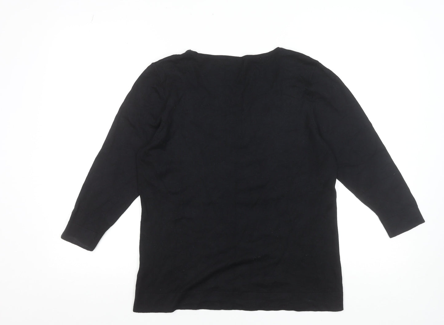 Marks & Spencer Per Una Women's Black Beaded Viscose Jumper Size 14