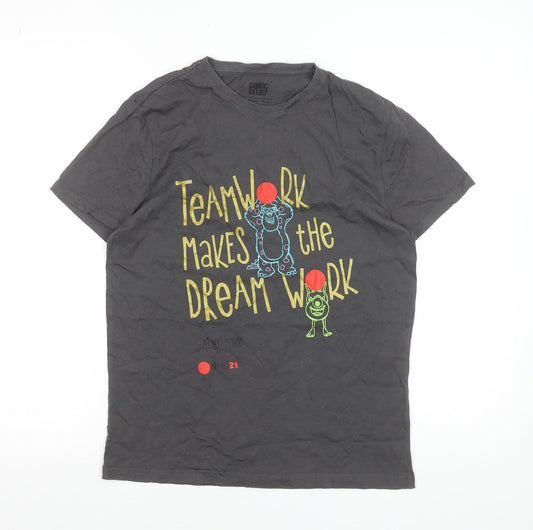 Comic Relief Women's Grey Disney Pixar XS T-Shirt - Teamwork Dreamwork