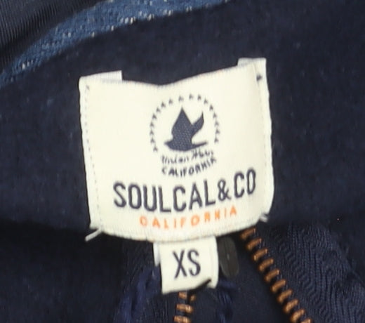 SoulCal & Co Women's Navy Full Zip Hoodie XS Cotton Blend