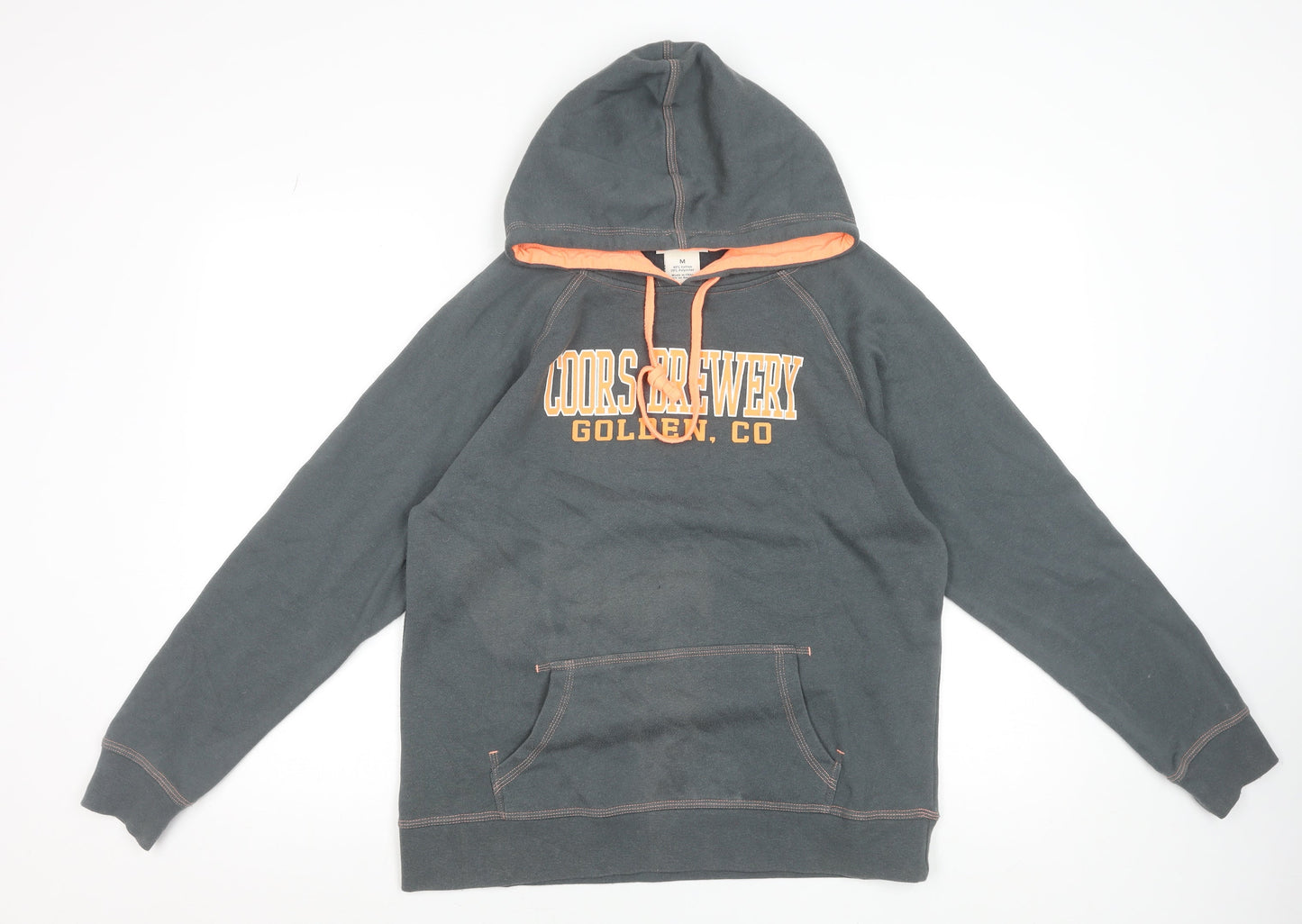 J. America Women's Grey Orange Coors Brewery Hoodie Size M Casual Pullover
