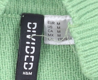 H&M Divided Women’s Green Butterfly Mock Neck Acrylic Jumper Size 12