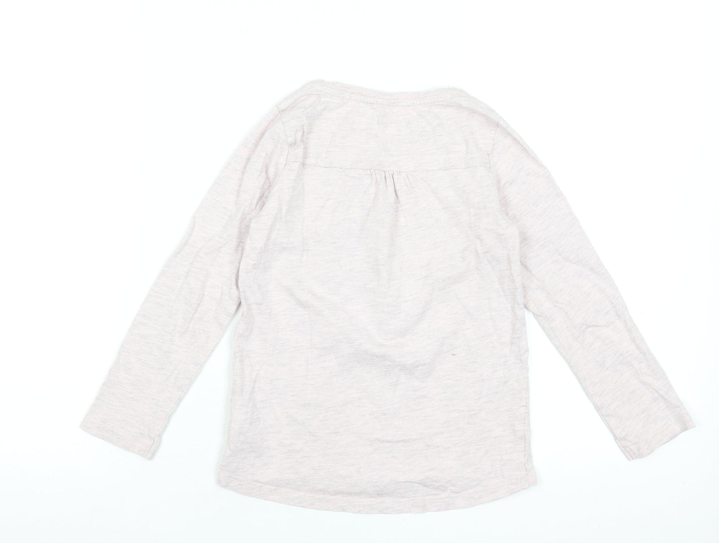 Next Girls Beige Long Sleeve Unicorn Graphic T-Shirt 6 Years
