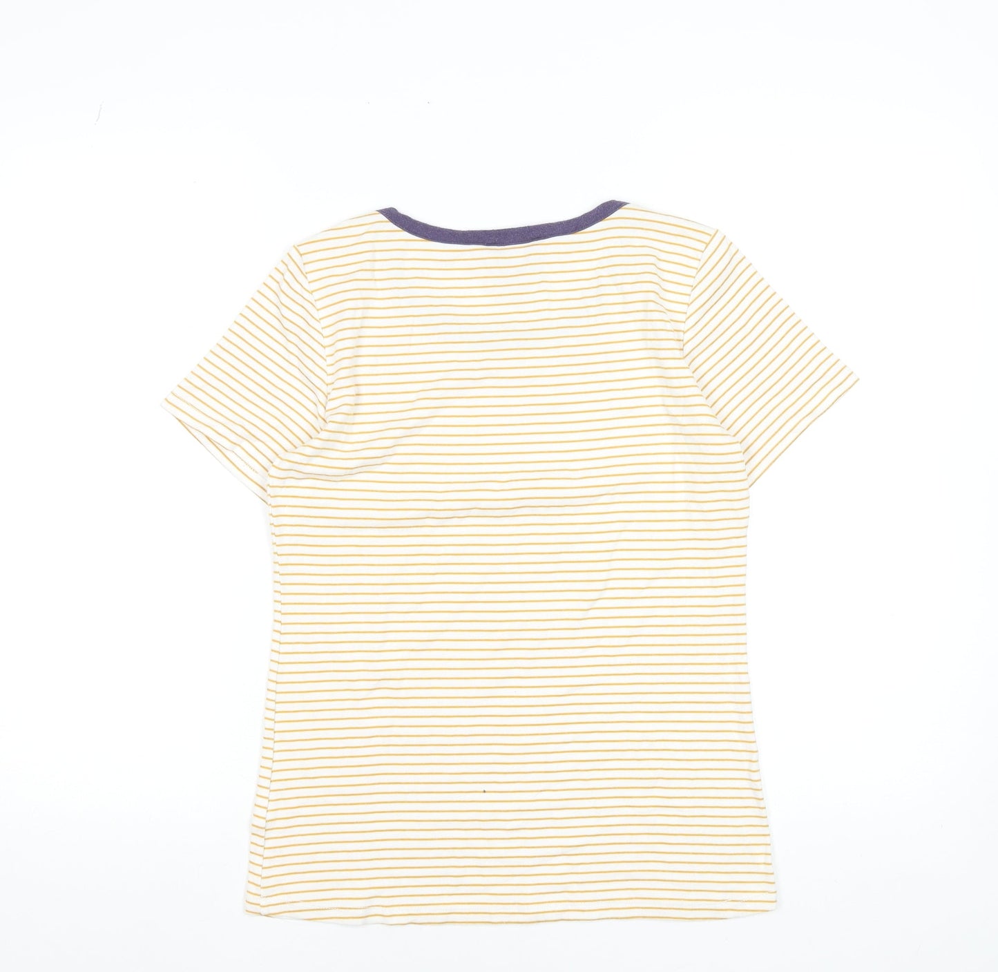 Arabella & Addison Women's Yellow Striped Ringer T-Shirt Size 12