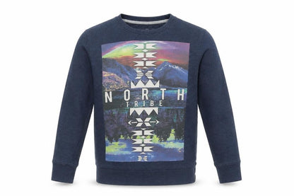 Front view of Sugar Rush boys’ blue graphic pullover sweatshirt 10-11 years regular fit