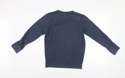 Close-up detail of Sugar Rush boys’ blue graphic pullover sweatshirt 10-11 years regular fit