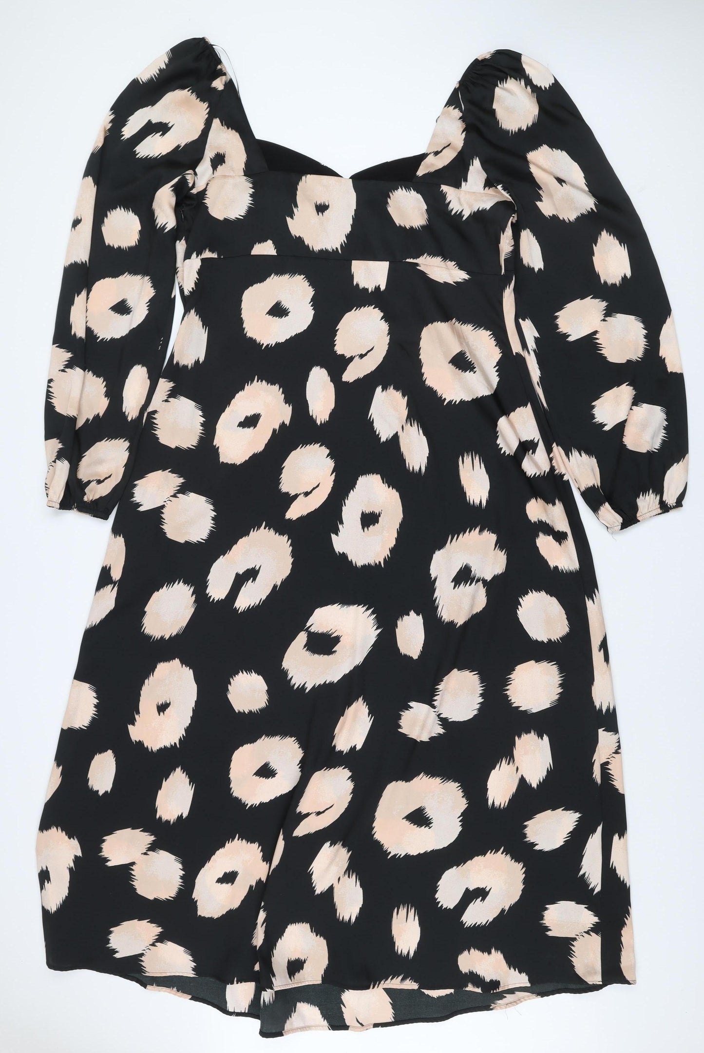 FW Bridge Women’s Black Leopard Print A-Line Dress Size 18