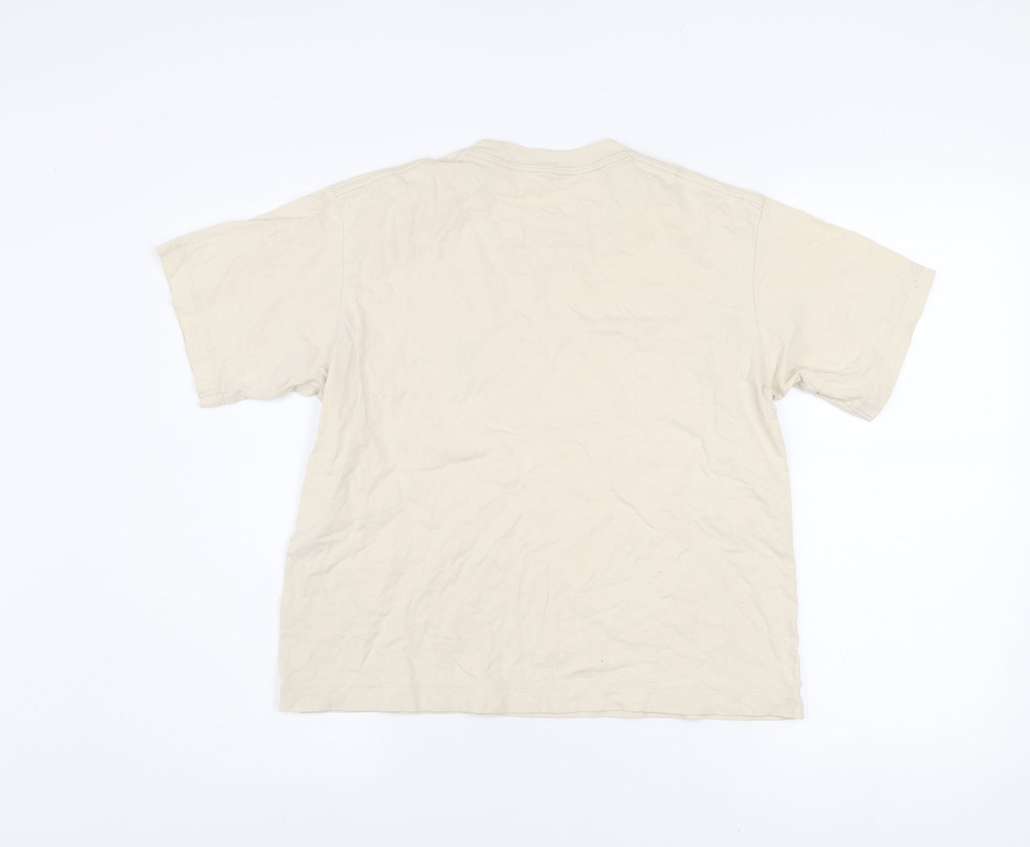 Uniqlo Women Beige Pokemon XS 100% Cotton Casual T-Shirt