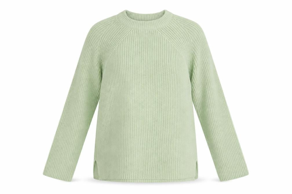 Marks & Spencer Women’s Green Cotton Crew Neck Chunky Knit Jumper M