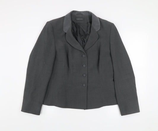Alex & Co. Women's Grey Wool Blend Suit Jacket UK 16 Classic Fit