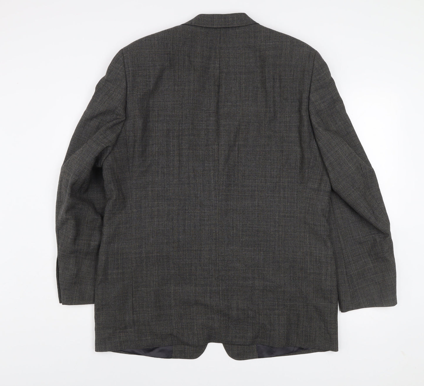 Jaeger Men’s Grey Wool Blazer Jacket 44R Classic Single Breasted