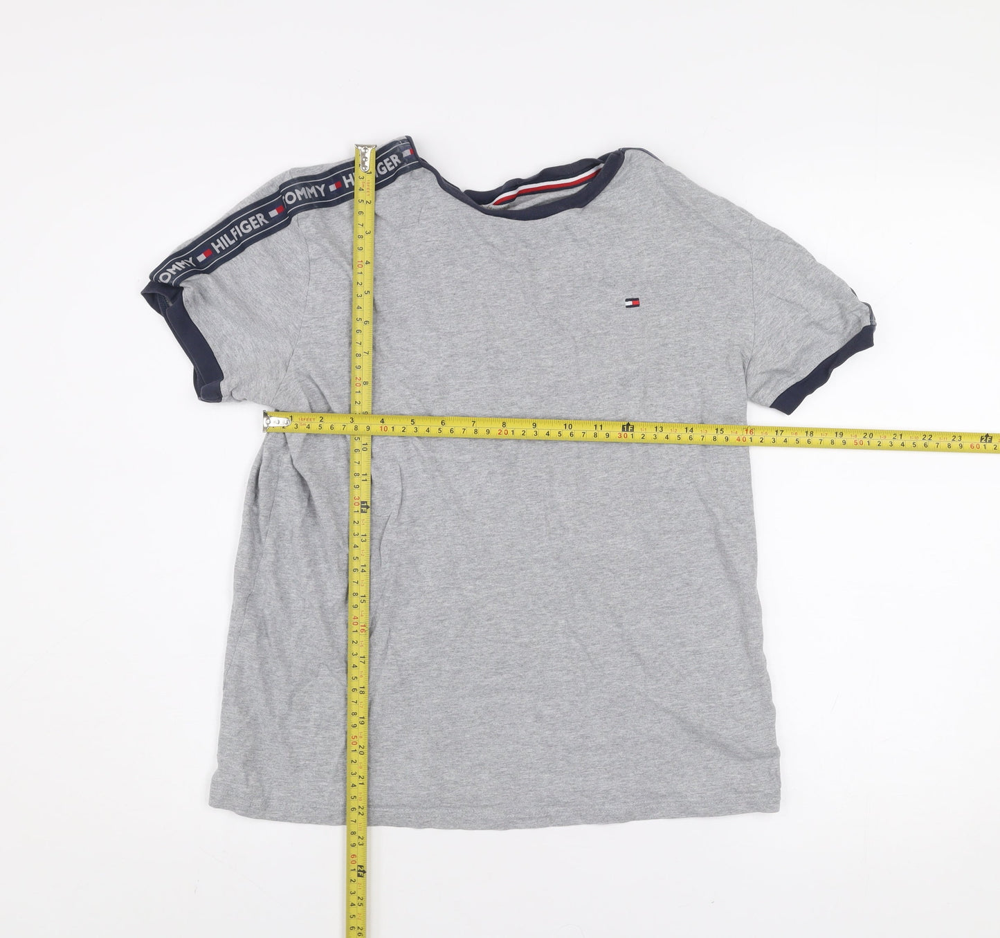 Tommy Hilfiger Men's Grey Short Sleeve Crew Neck Cotton T-Shirt Size S