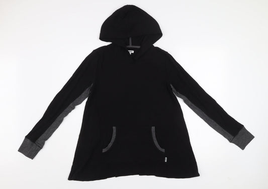 DKNY Women Black Pullover Hoodie Small Long Sleeve Lightweight