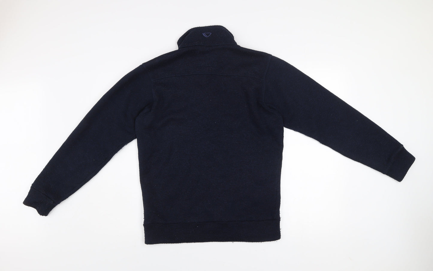 Brasher Mens Blue Fleece 1/4 Zip Pullover Sweatshirt S