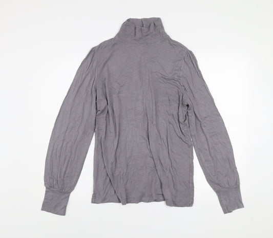 Oasis Women’s Grey Roll Neck Long Sleeve Jersey Top Size 16