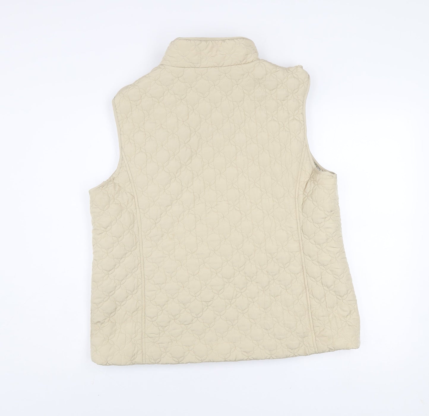 Honor Millburn Womens Beige Quilted Waistcoat Lined Padded L