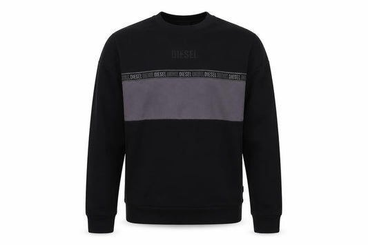 Diesel Men's Black Small Pullover Sweatshirt Logo Crew Neck