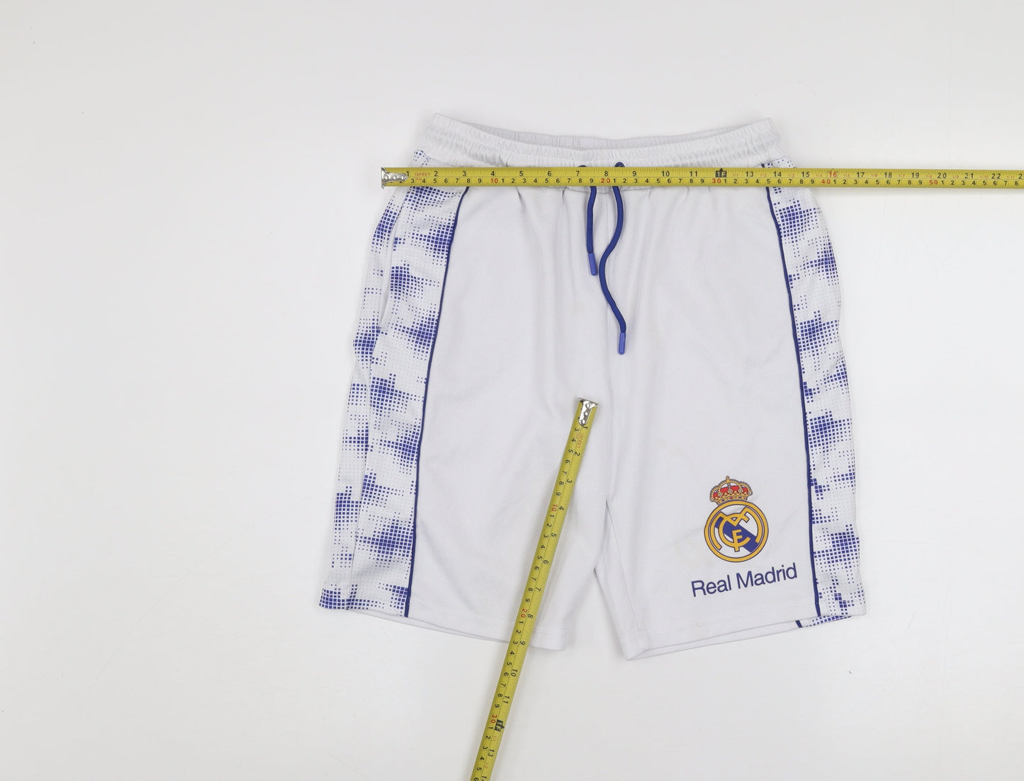 Real Madrid Boys White Football Athletic Shorts 11-12 Years Polyester