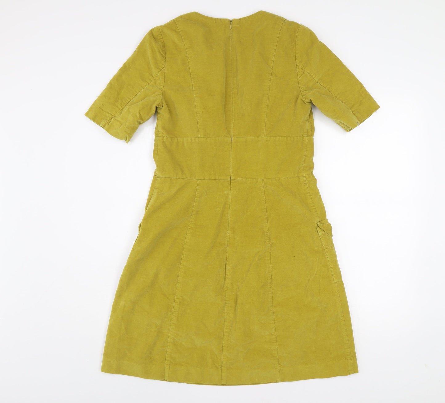 Boden Women Green A-Line Corduroy Beaded Knee Length Dress Size 10