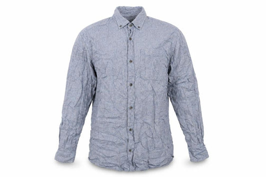 Jack & Jones Essentials Men’s Blue Cotton Flannel Button-Up Shirt Size M