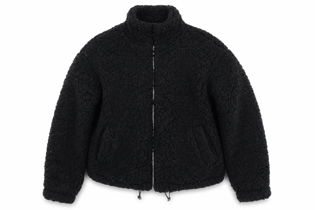New Look Women's Black Fleece Zip Jacket Size S Casual Winter