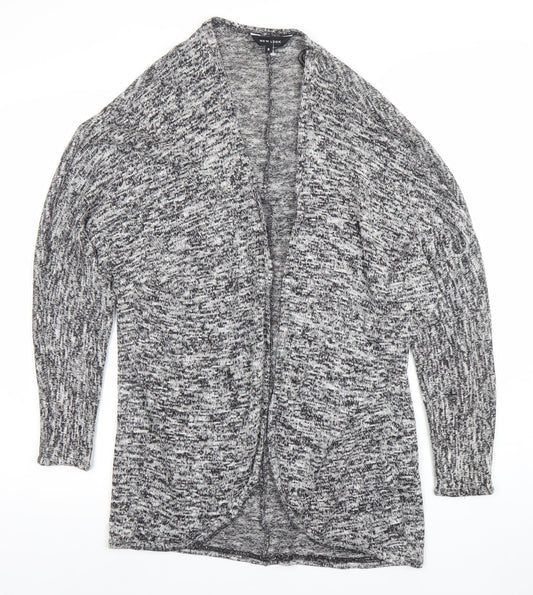 New Look Women's Grey Knit Open Front Cardigan Size 8