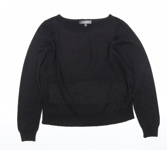 Marks and Spencer Women’s Black Knit Long Sleeve Zip Back Blouse Size 14