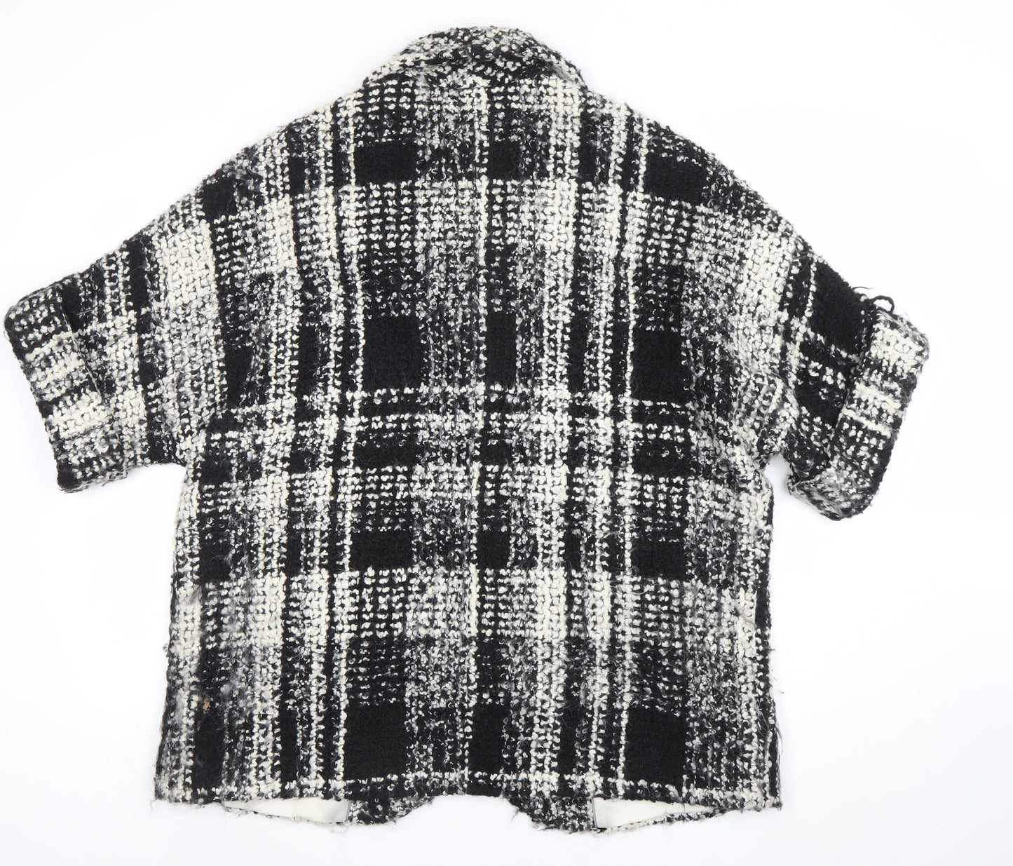 Per Una Speziale Women's Black Checked Wool Blend Blazer Size 16