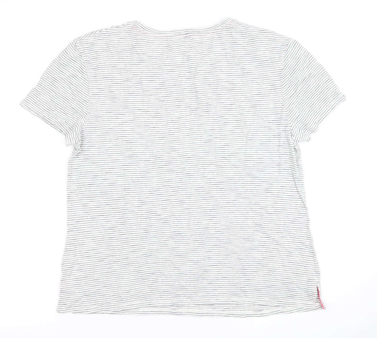 Boden Women’s White Striped Jersey T-Shirt Size L