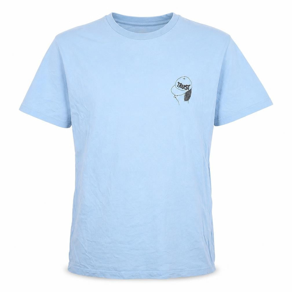 Dusty Luvin Blue Organic Cotton Graphic T-Shirt Women’s Large
