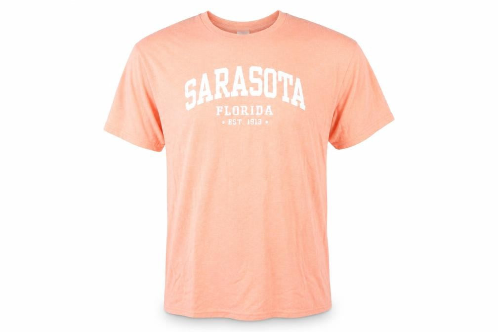 Delta Mens Orange Sarasota Florida Graphic Cotton T-Shirt Size L