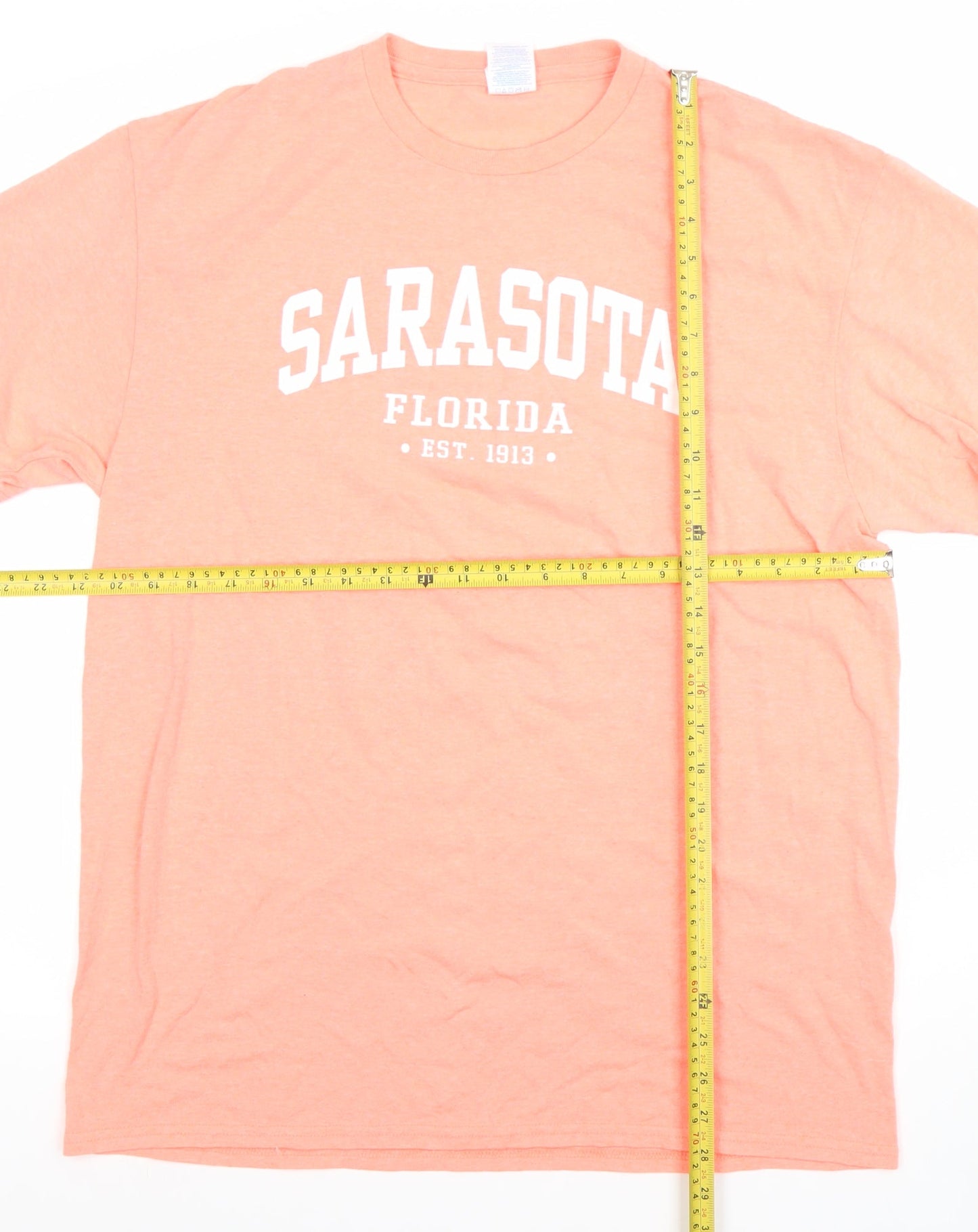 Delta Mens Orange Sarasota Florida Graphic Cotton T-Shirt Size L