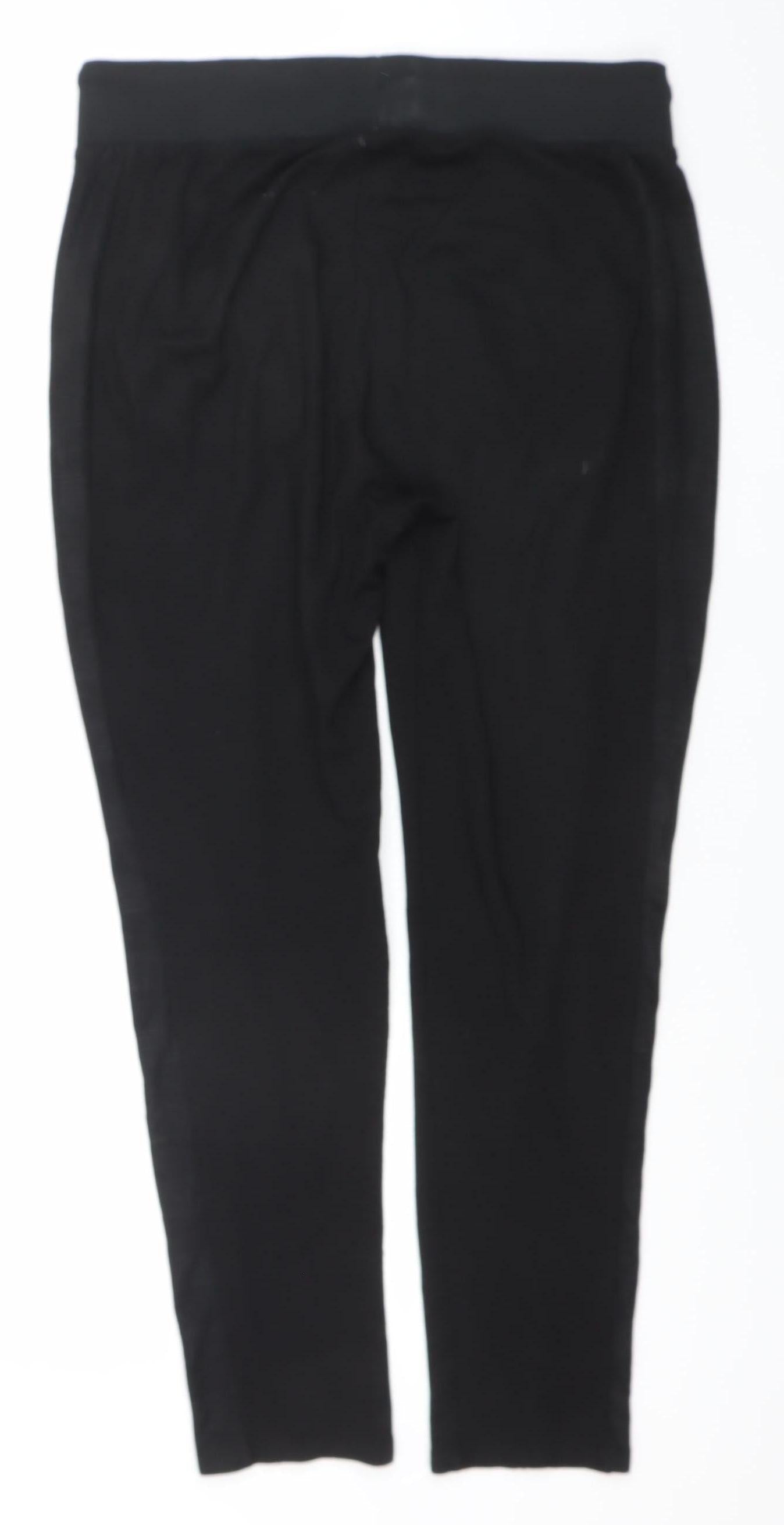 River Island Womens Black Jogger Trousers Size M Stretch Activewear