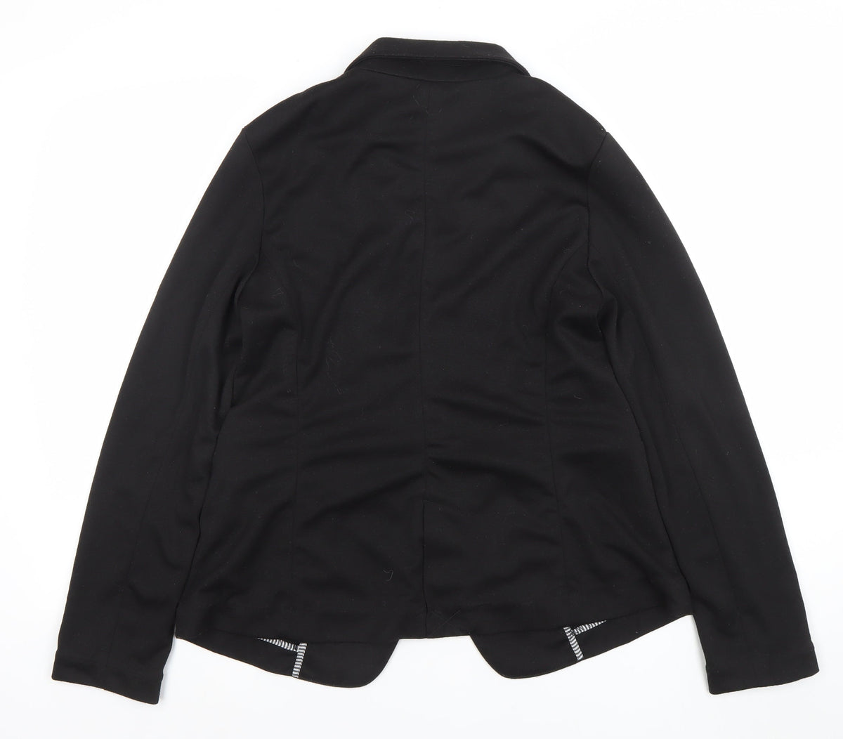 Olivia Moon Women's Black L Blazer Single-Breasted Stretch Jacket