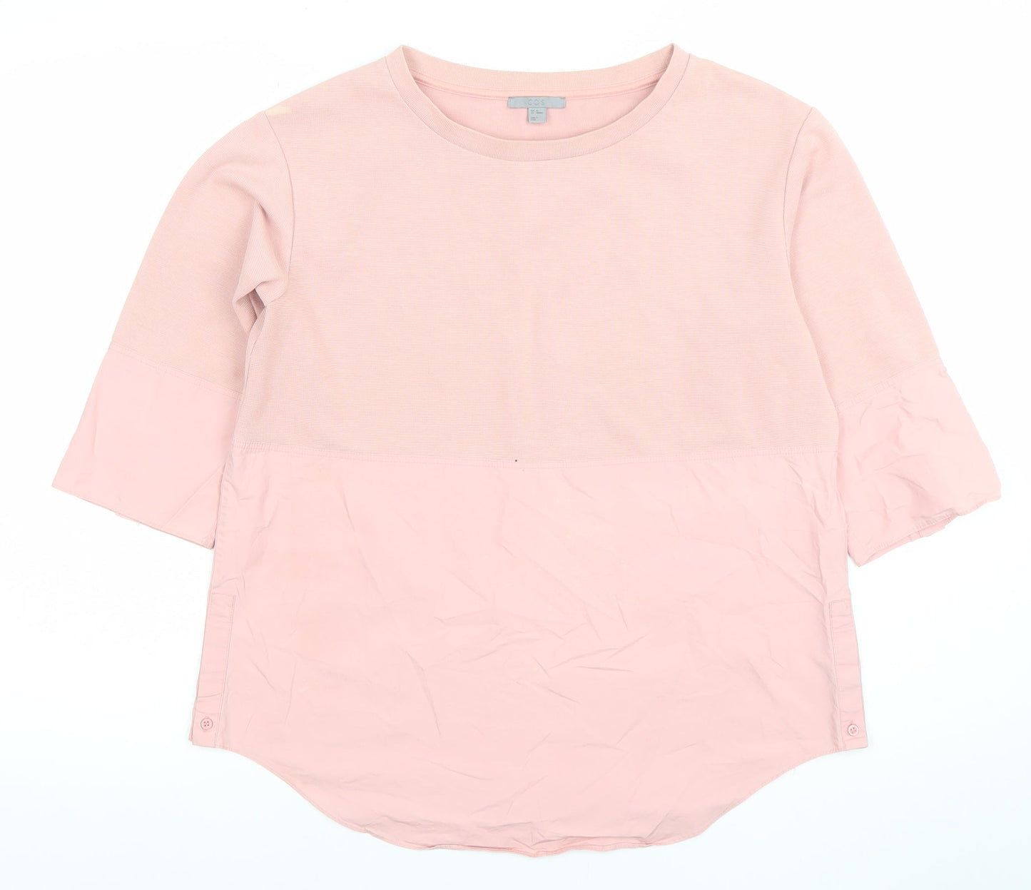 COS Womens Pink 3/4 Sleeve Cotton Blend Tunic Blouse XS