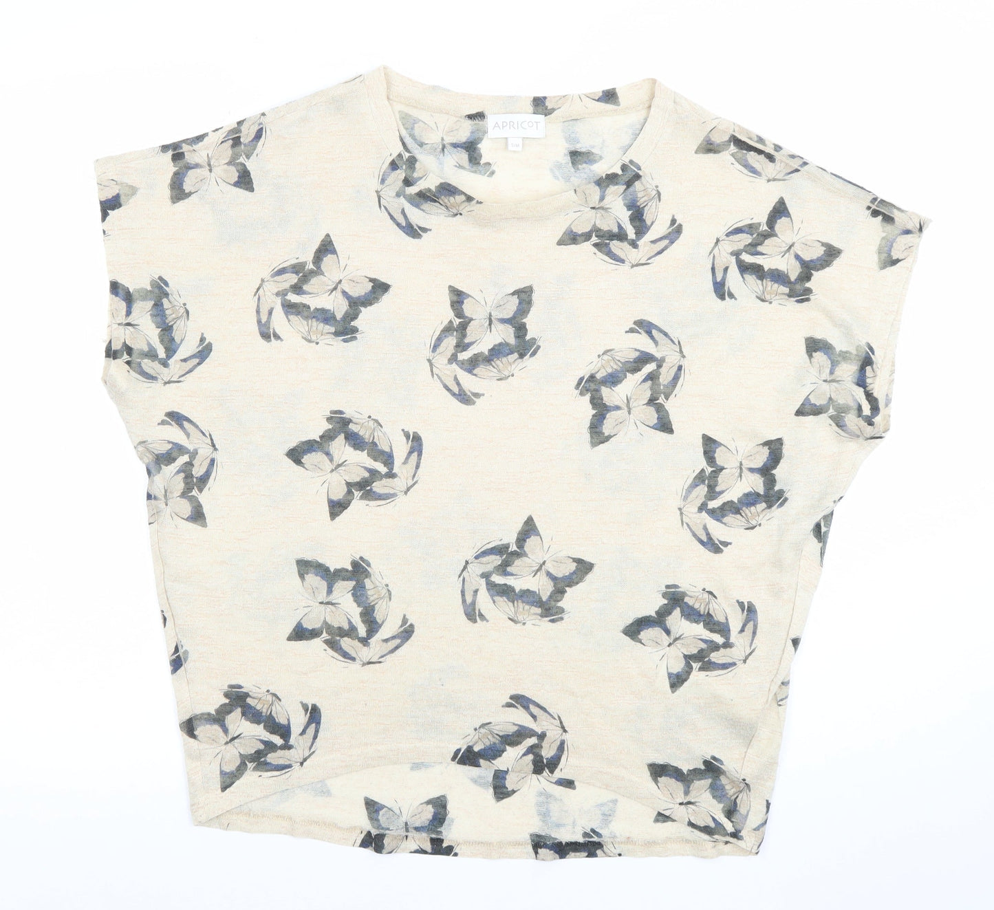 Apricot Women's Beige Floral Short Sleeve Basic T-Shirt S