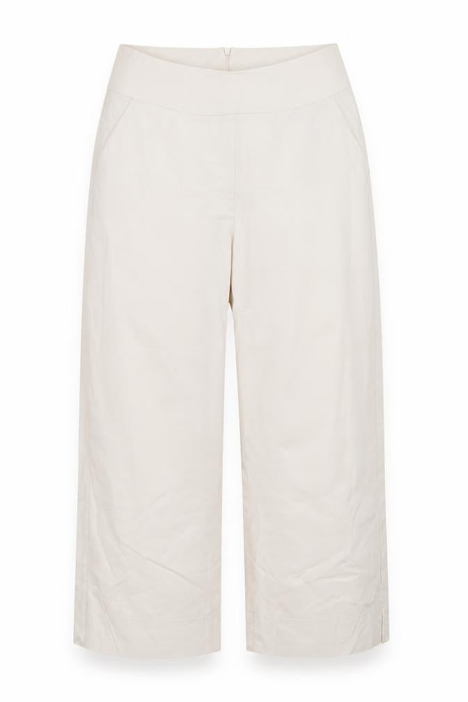 Peruzzi Women's Beige Cotton Wide-Leg Trousers Size 8