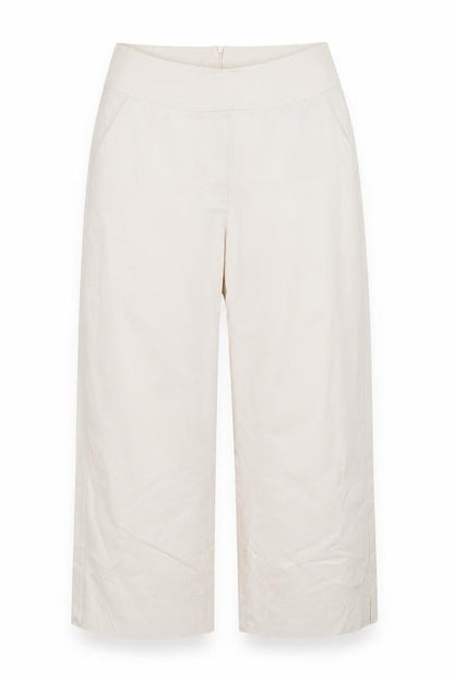 Peruzzi Women's Beige Cotton Wide-Leg Trousers Size 8