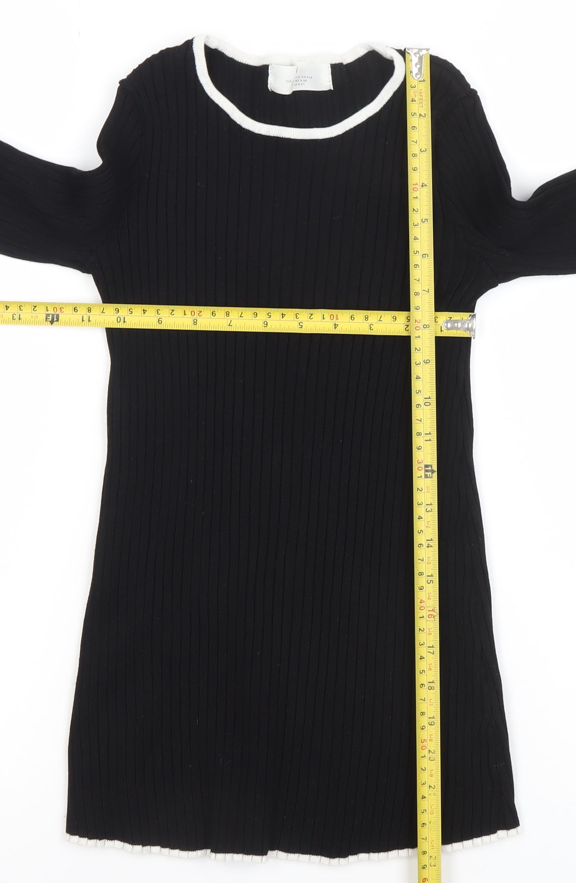 H&M Women’s Black Ribbed Knit Long Sleeve Top Size 6