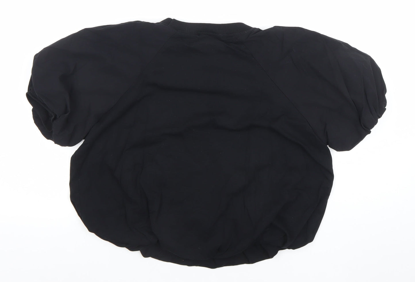 C&A Womens Black Puff Sleeve Crew Neck T-Shirt Size M