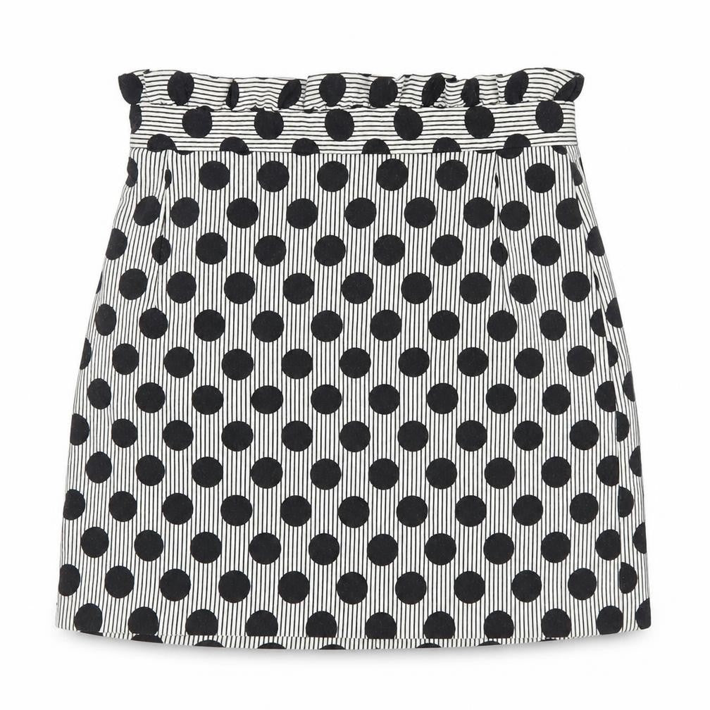 Topshop Womens Black Polka Dot Short Stretch Pencil Skirt Size 8