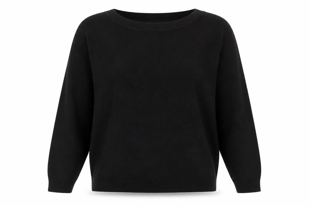 ICHI Womens Black L Crew Neck Knit Pullover Jumper