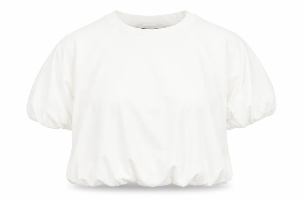 C&A Women’s White Cropped Jersey T-Shirt Short Sleeve M