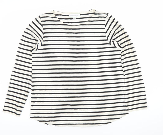 Carolyn Donnelly Women’s Black White Stripe Long Sleeve Cotton Modal Top M