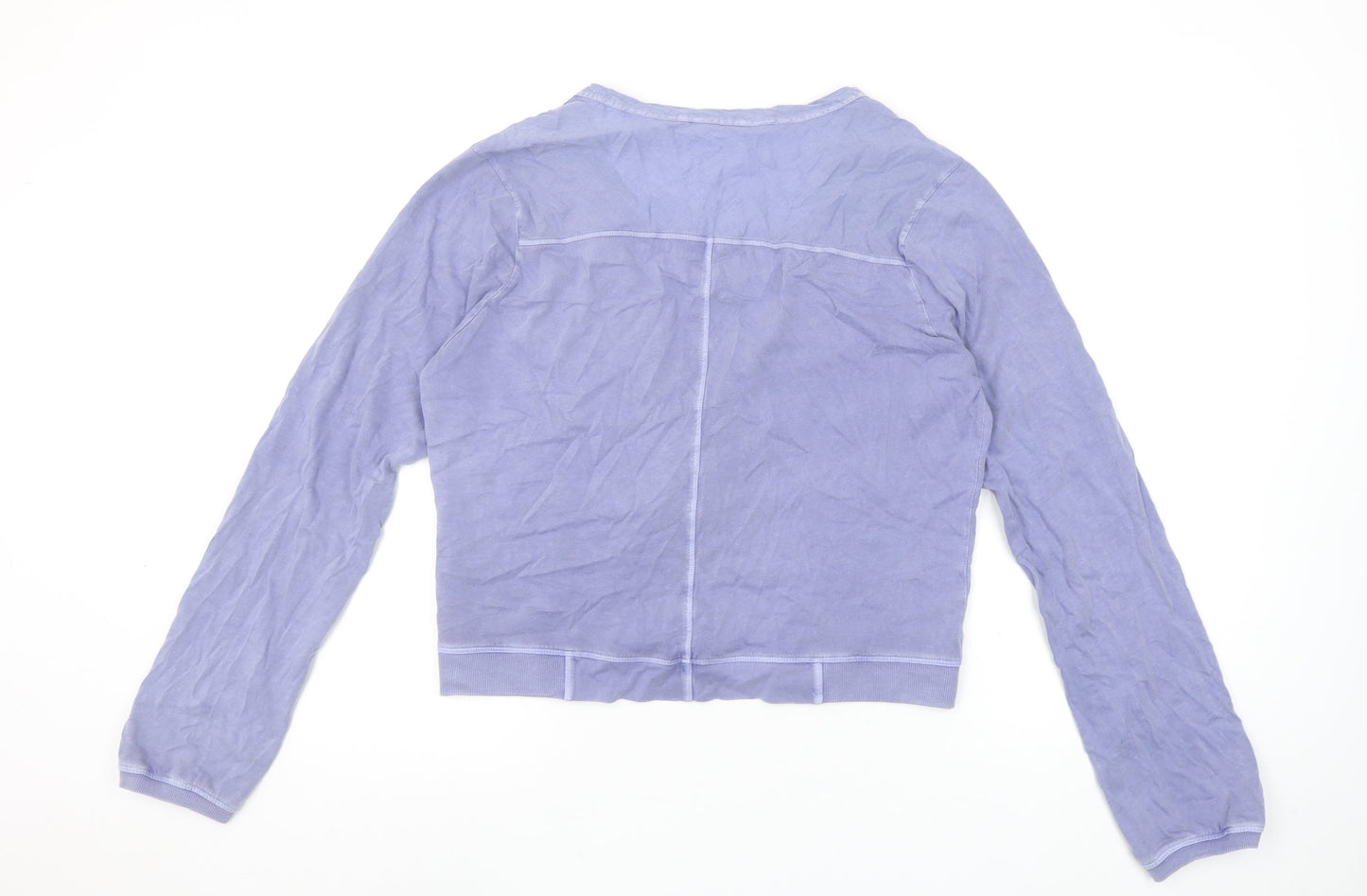 Sandwich Women’s Purple Cropped Long Sleeve V-Neck Blouse L