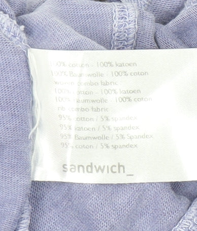 Sandwich Women’s Purple Cropped Long Sleeve V-Neck Blouse L