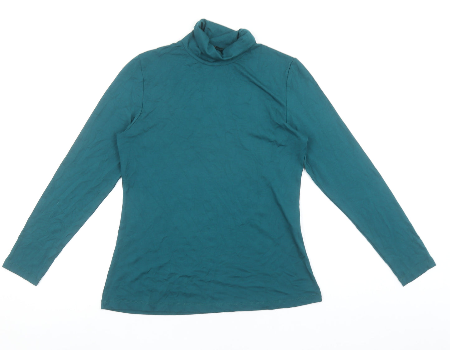 ON Fashion Women’s Green Roll Neck Long Sleeve Basic Top Size 12
