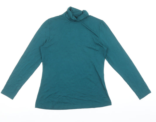 ON Fashion Women’s Green Roll Neck Long Sleeve Basic Top Size 12