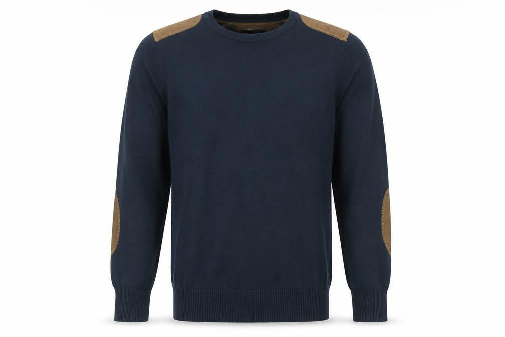 Brave Soul Men's Blue Cotton Crew Neck Pullover Jumper Size S