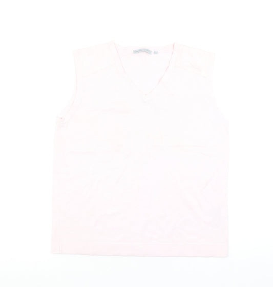 Daily Sports Women’s Pink V-Neck Sleeveless Knit Tank Top M
